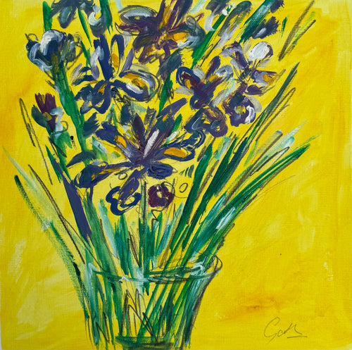 A vase of Irises - Flower painting