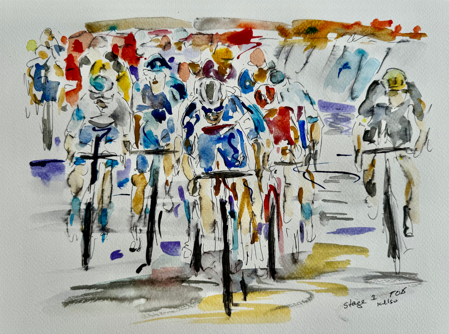 Tour of Britain 2024 stage 1 Allez Paul Magnier - cycling art