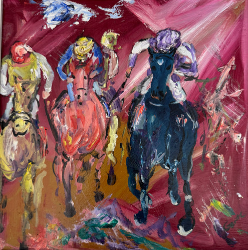 Rose Blue- Horse Racing Painting