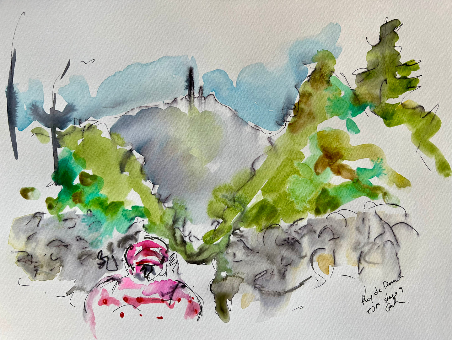 Puy De Dome - cycling painting