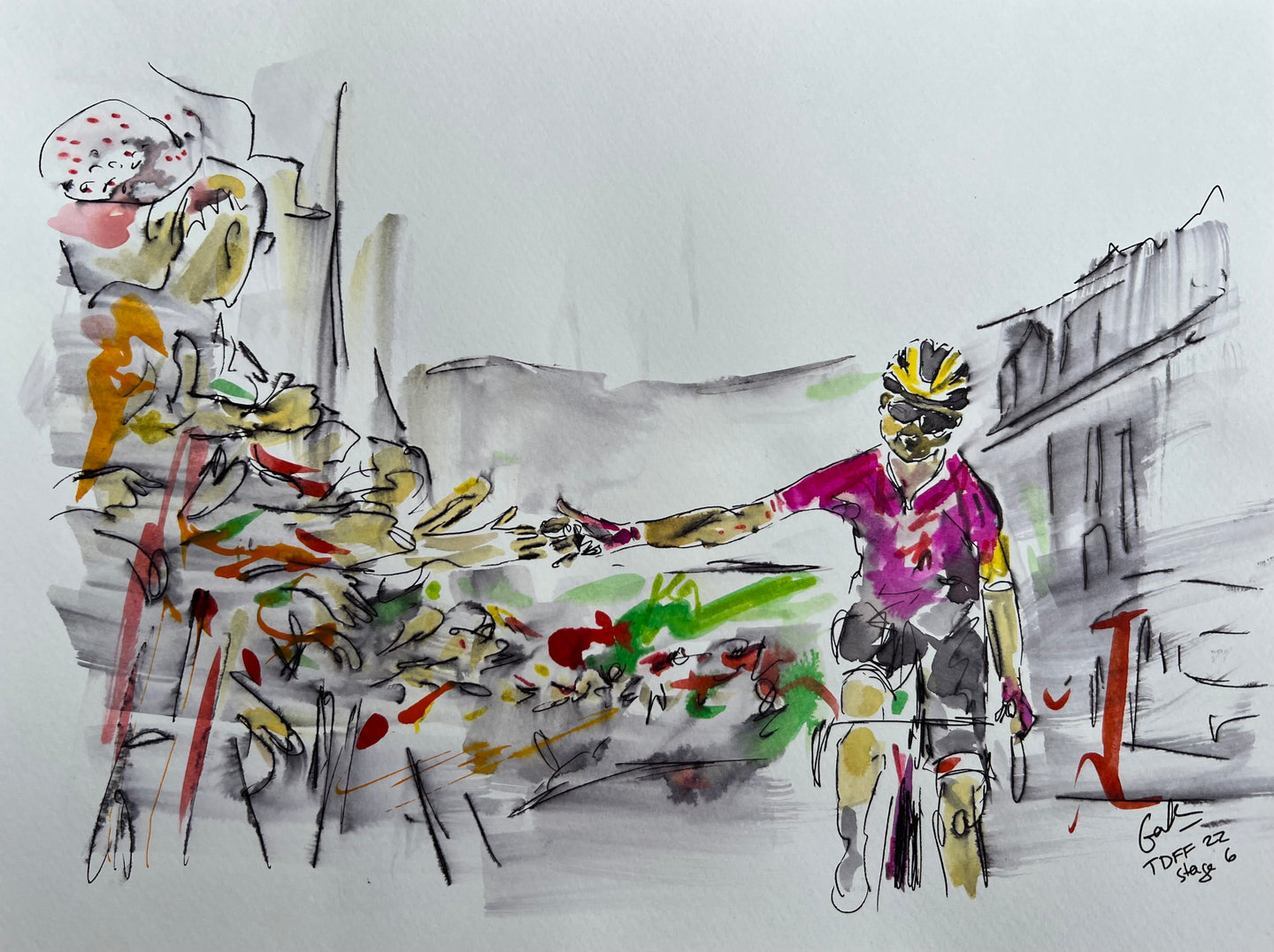 Tour de France Femmes Touched - Cycling Painting
