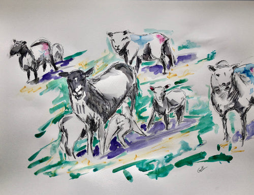 Sheep and Lamb painting