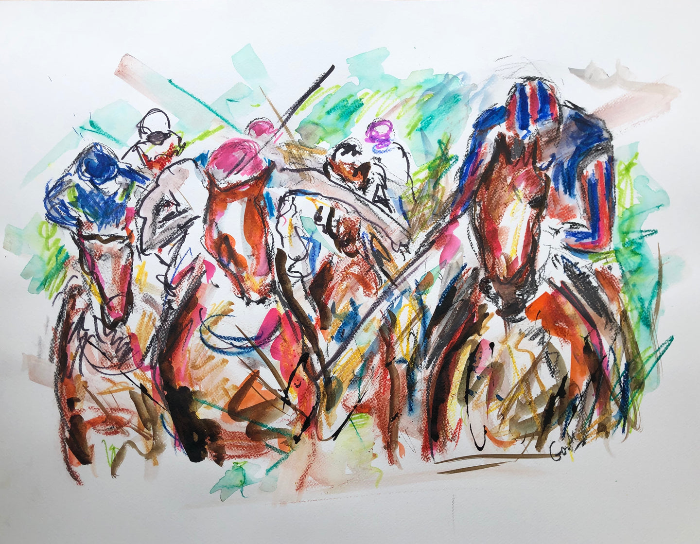 1000 Guineas in Full Motion - Horse racing Painting