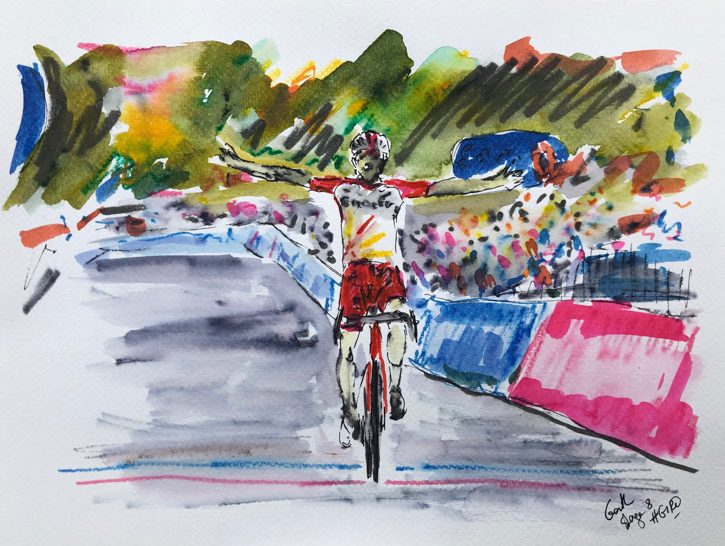 Giro d'Italia Stage 8 - Victory for Victor - Cycling Painting