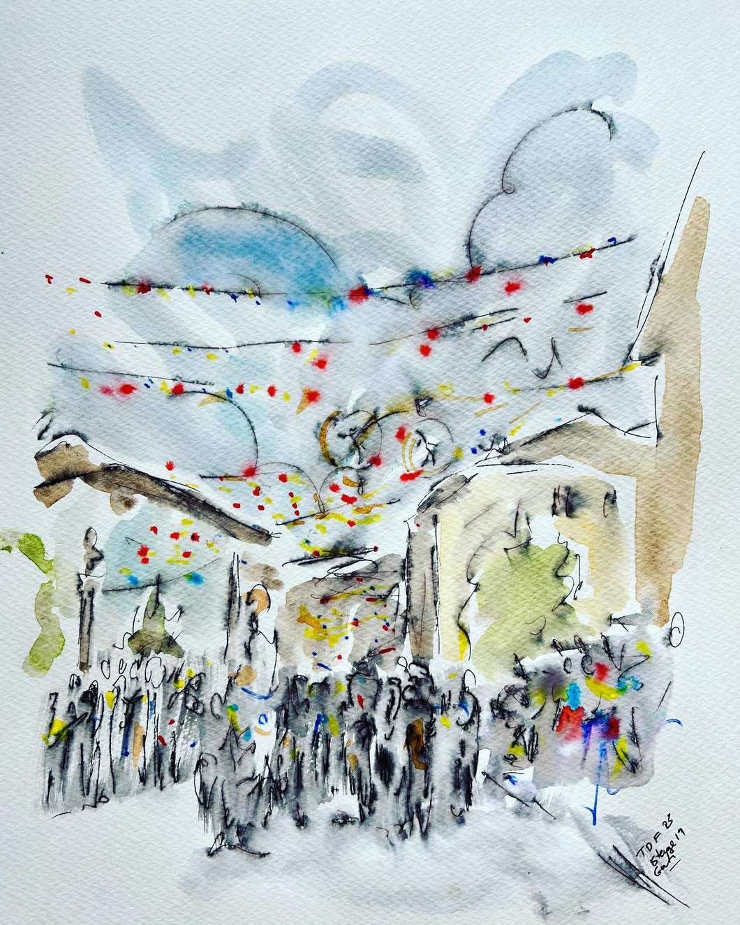 Tour de villages - Cycling painting