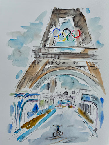 Olympic gold - Cycling painting