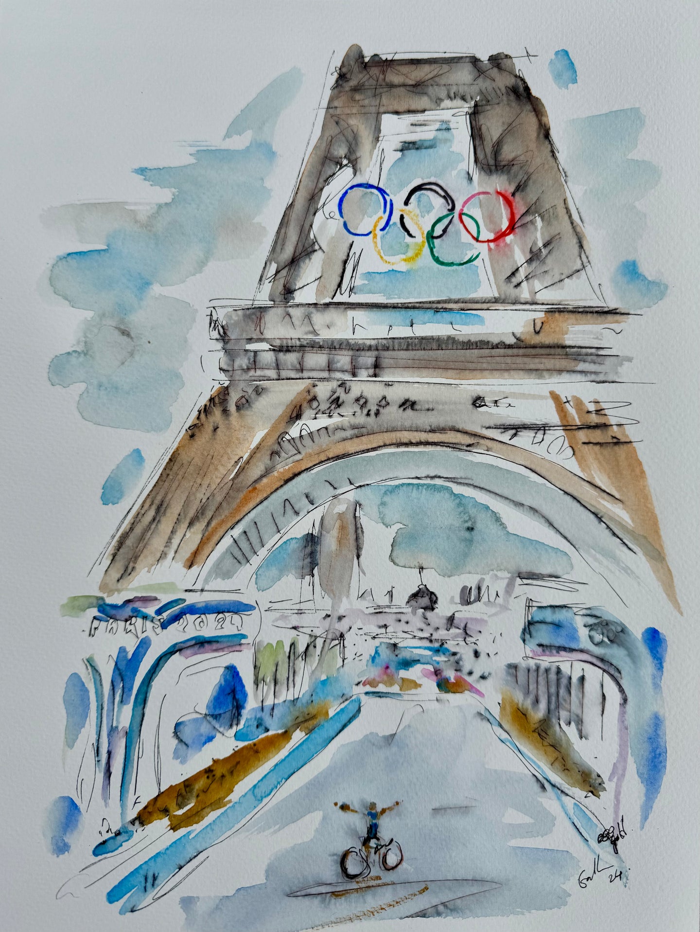 Olympic gold - Cycling painting