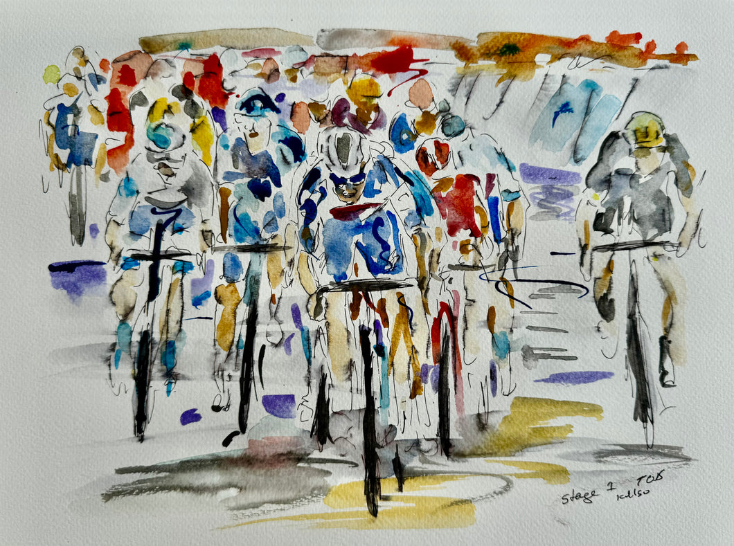 Tour of Britain 2024 stage 1 Allez Paul Magnier - cycling art