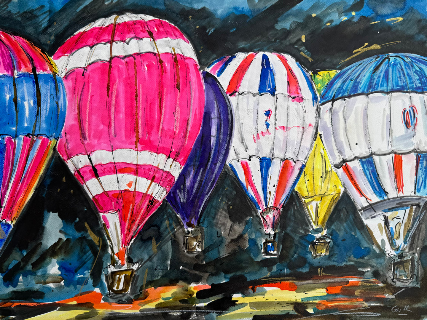 Ascending Dreams - Hot air balloon painting