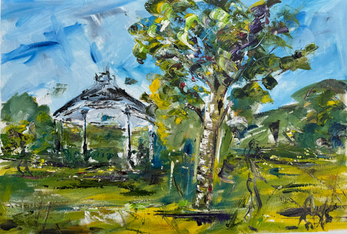 The Bandstand At Roundhay Park - landscape painting