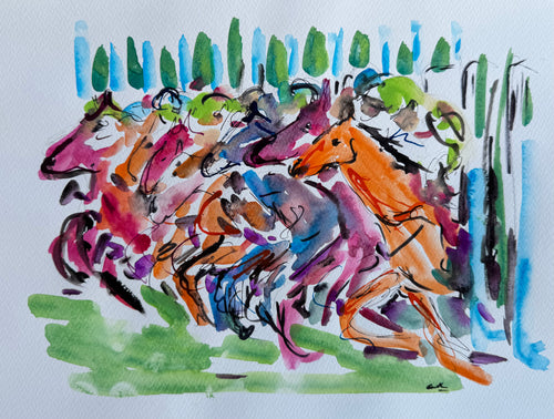 Out of the Gates - Horse Racing painting