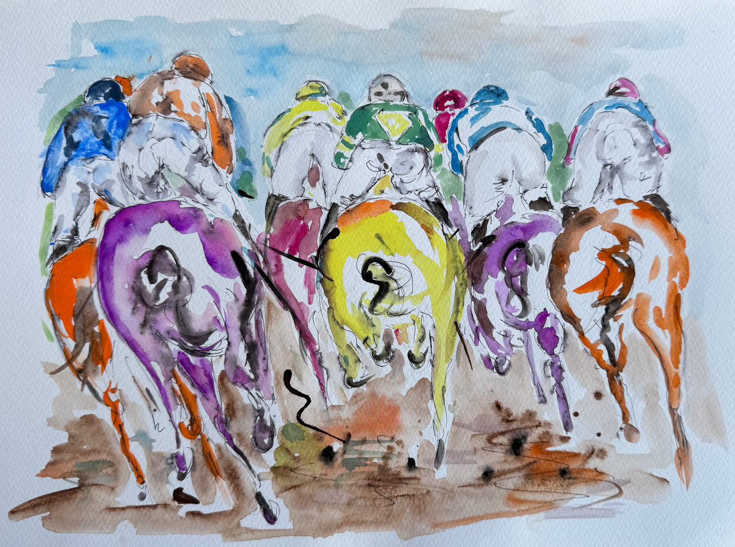 Bobbing Bottoms - Horse racing painting