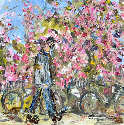 Keeping Time- Cycling Lifestyle Painting
