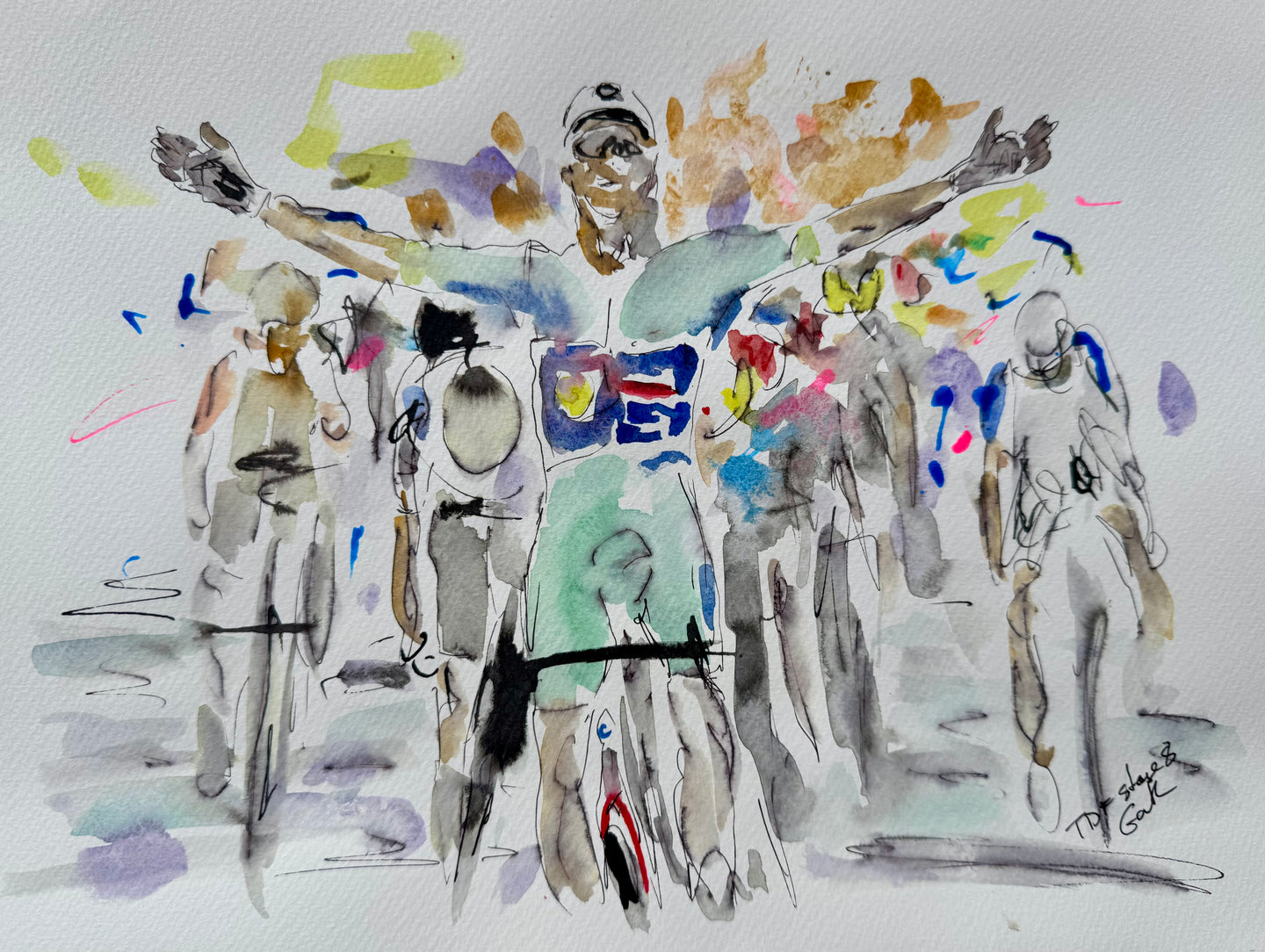 Dramatic sprint Finnish win for Jonathan. TDF stage 8