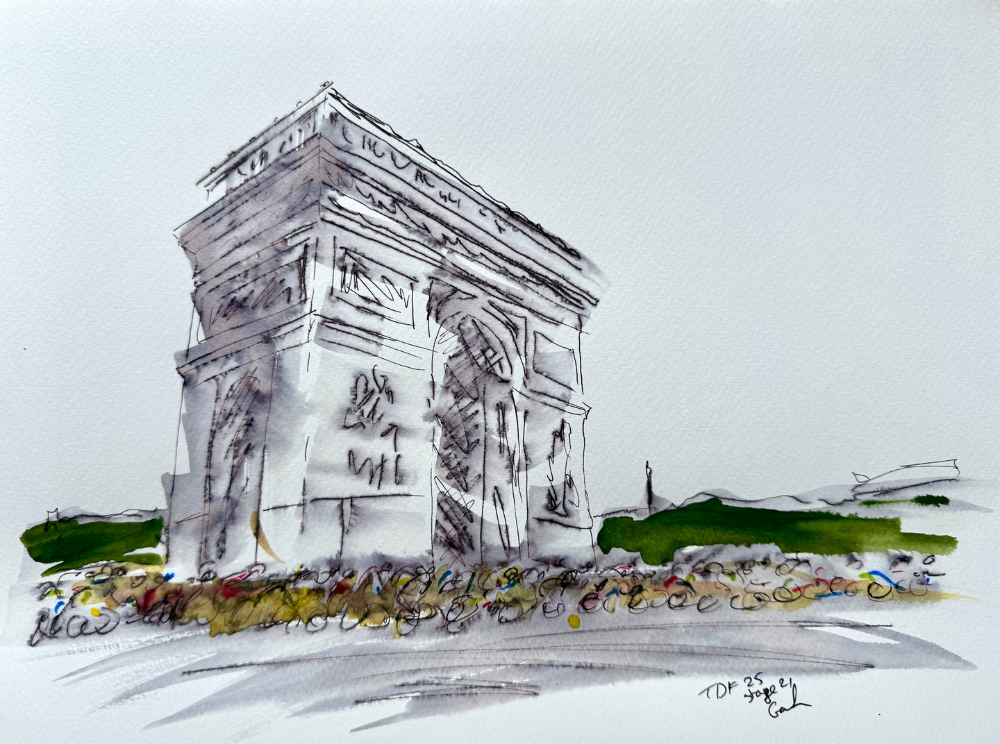 Passing the Arc de Triomphe - Satge 21 TDF 25