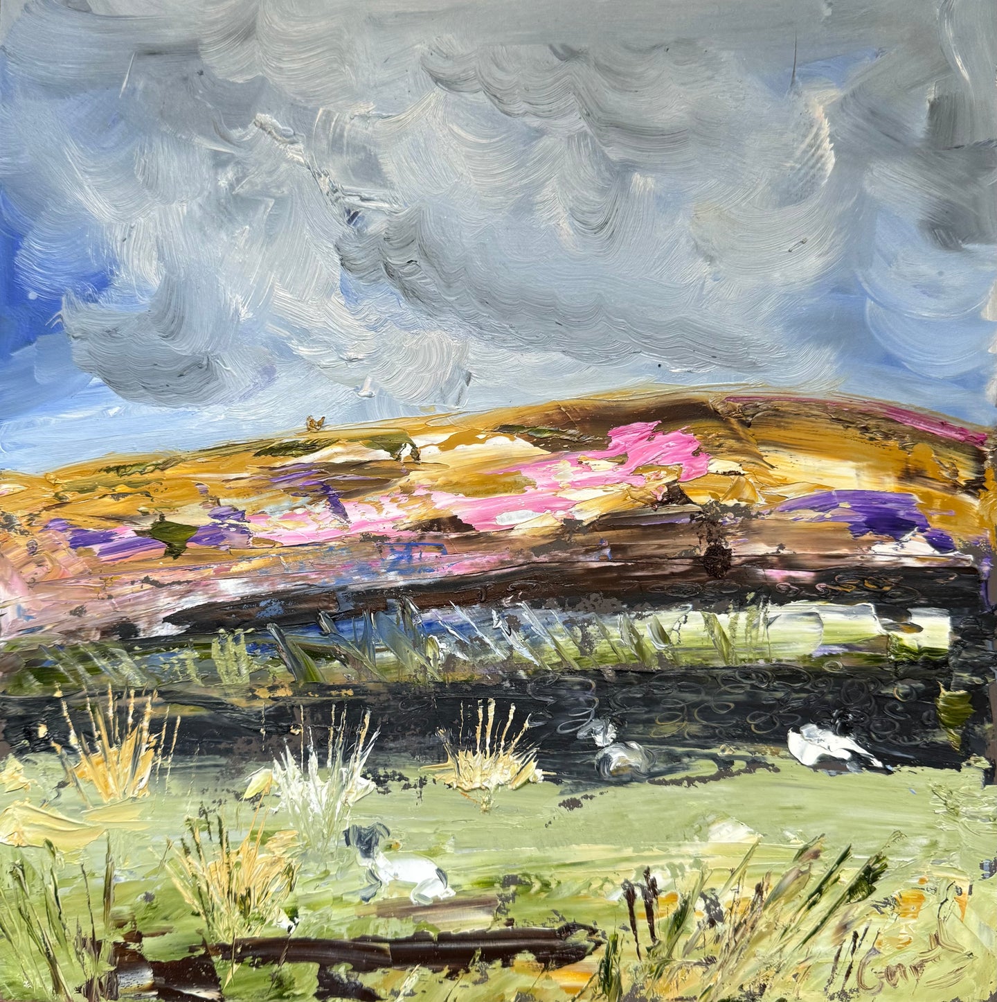 Cloud break Over the Heather - Landscape painting