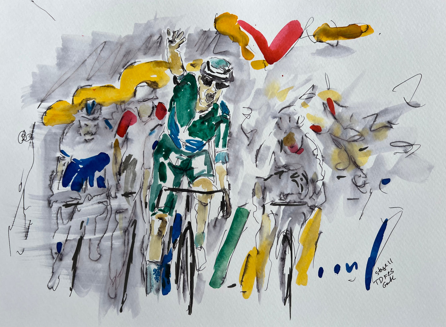 Four!!!! - Cycling painting