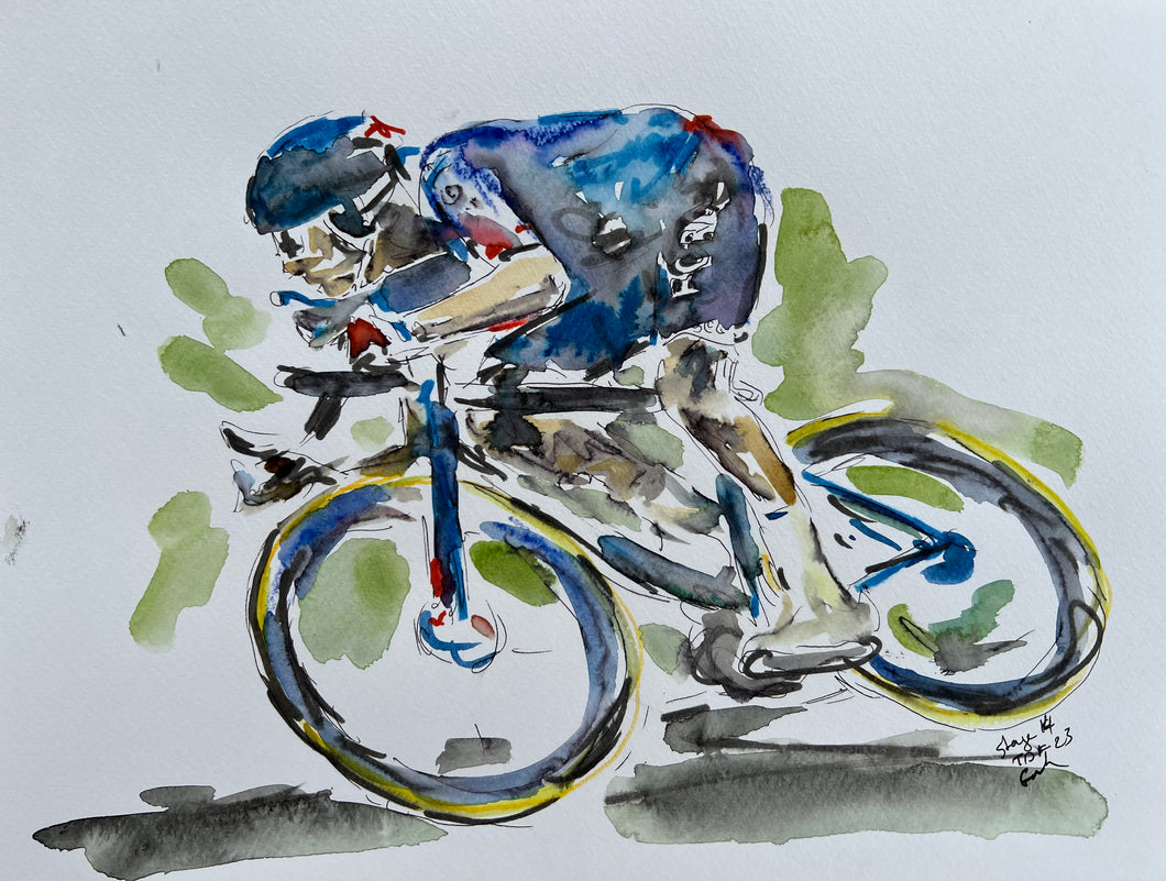 Taking the curves - Cycling painting