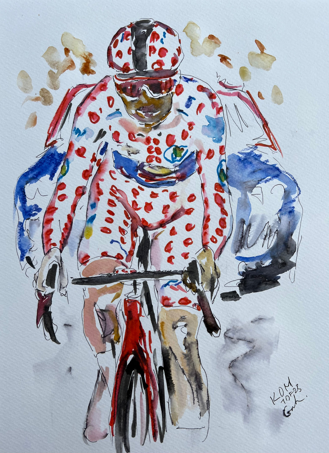 King of the Mountain- cycling painting