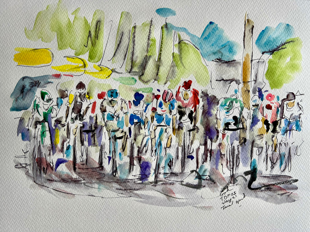 Fighting till the end- Cycling painting