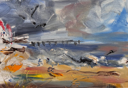 Towards the Pier- Coastal Painting