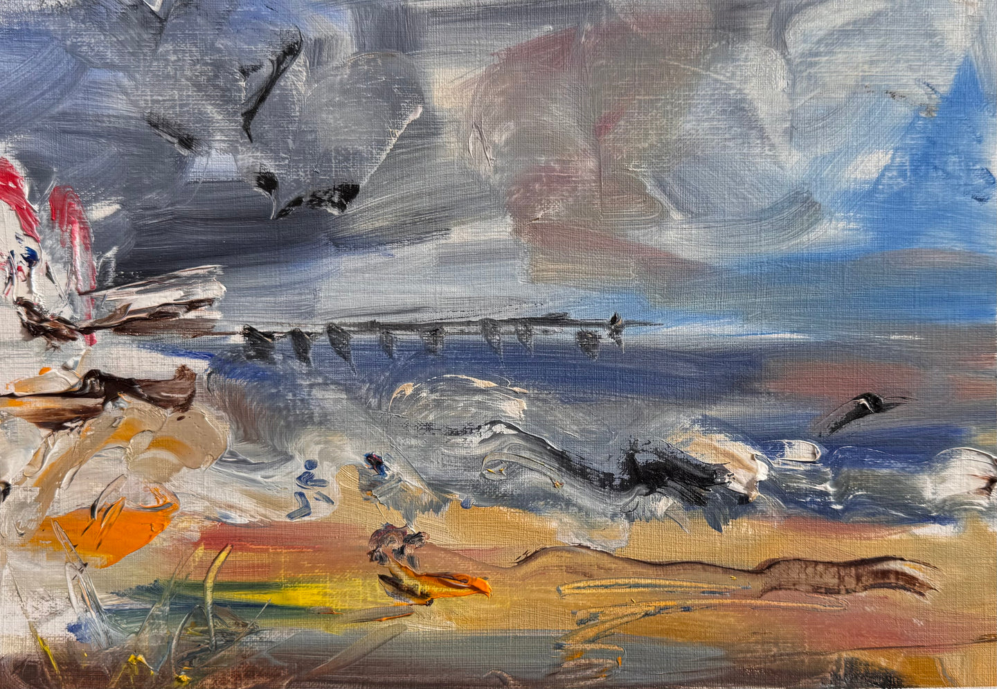 Towards the Pier- Coastal Painting