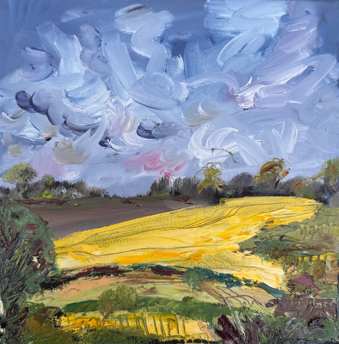 Big Skies over Rape Fields- Landscape Painting