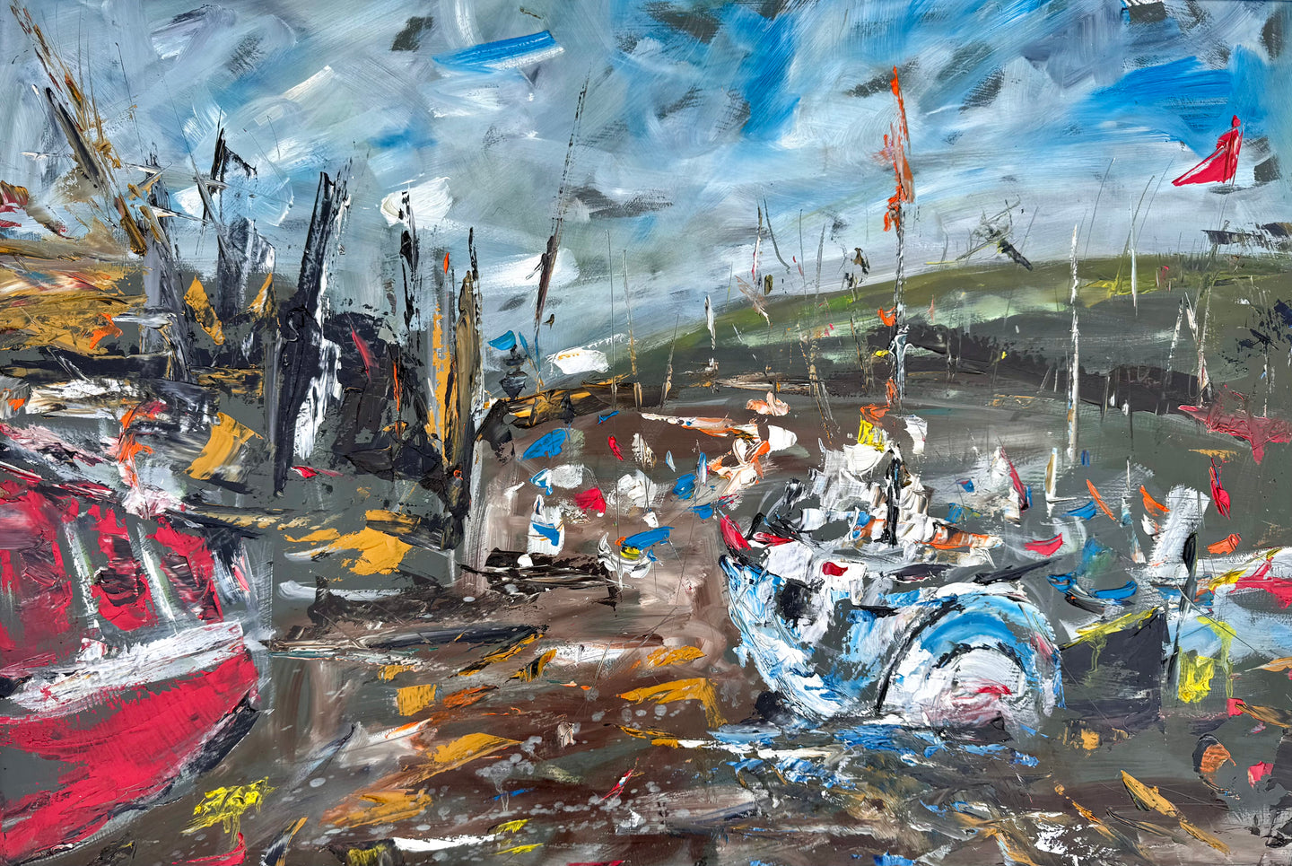 Paddy's Hole - South Gare- Boat painting