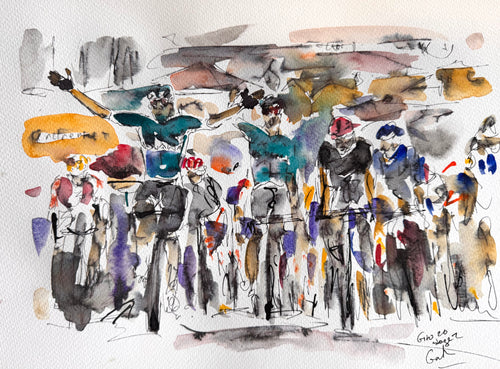 Guillermo Thomas Silva stunned the peloton by winning the stage Giro d'Italia stage 2  2026- cycling painting