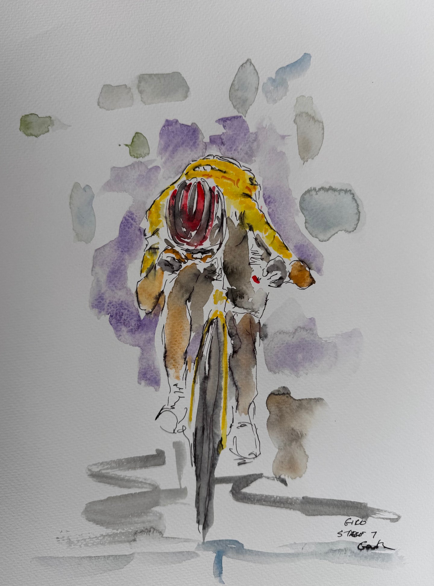 Three kisses for family- Giro 2026 stage 7-Cyling art