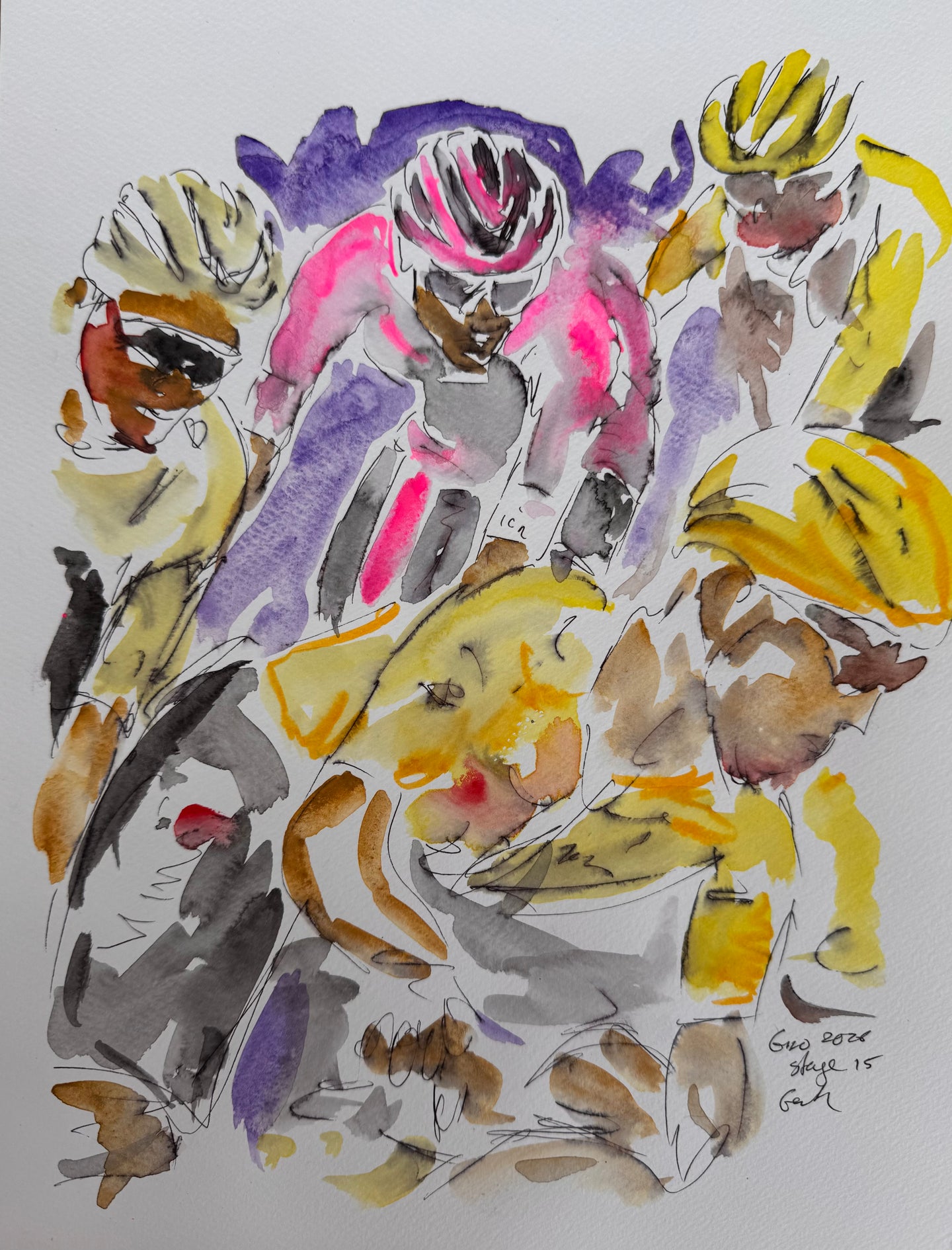 Pink in the yellow. Vingegaard in pink