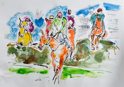 Fragments of Speed - Horse racing painting