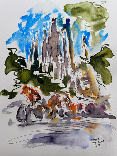 Wizzing past the Sagrada Familia - TDF 2026 stage 1