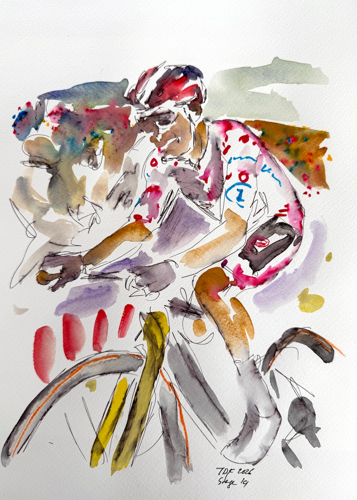 Jonas Vingegaard in King of the mountain spots TDF 2026 stage 14