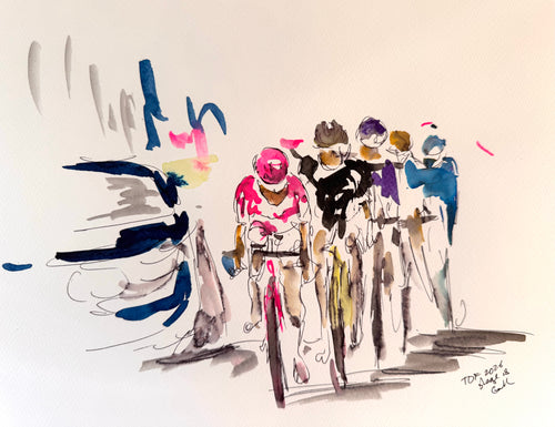 Pink leading on stage 18 TdF 2026