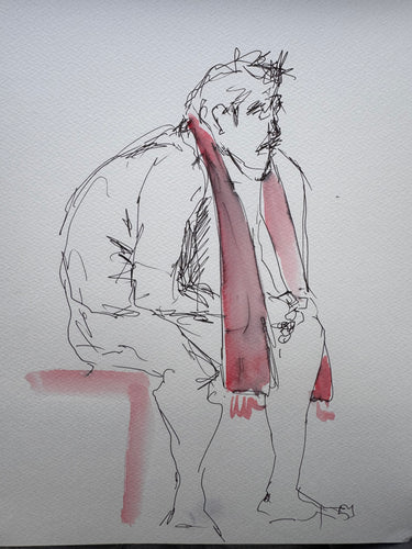 A scarf is all I have - male drawing