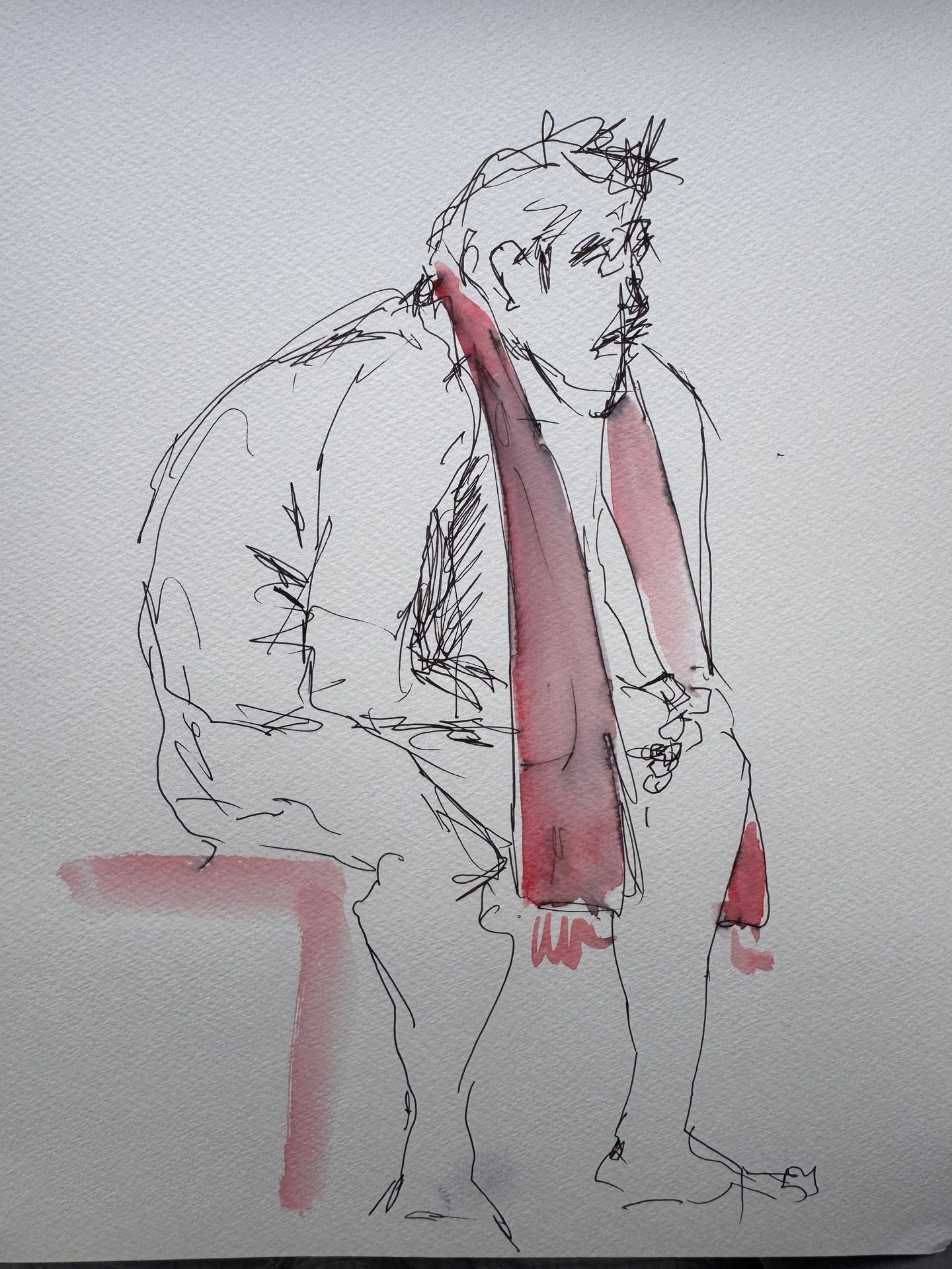 A scarf is all I have - male drawing