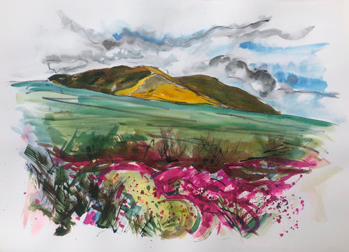 Back Over the Heather from Lord Stones - landscape painting