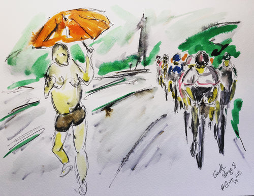 Rain Man gives Encouragement - Cycling Painting