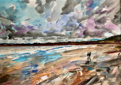 Filey Beach - North Yorkshire - sea painting