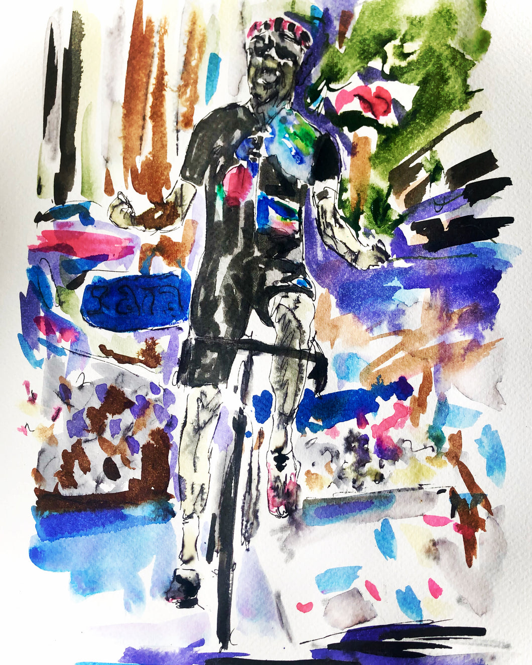 Winning in Technicolour Giro 21- cycling Art