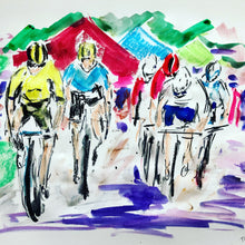 Hat Trick on the Tour of Britain - Cycling Painting