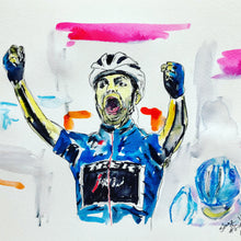 Giulio Ciccone storms to victory - Cycling Painting