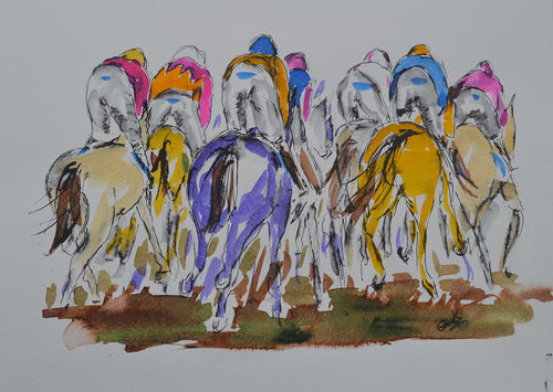 Chasing the Leader - Horse Racing Art