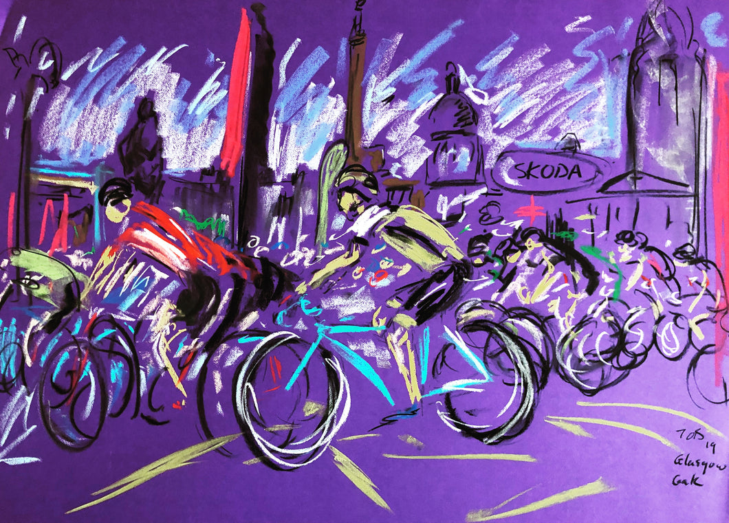 Around Georges Square - Cycling Drawing