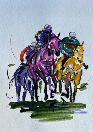 Strawberry Racer - Horse Racing paint