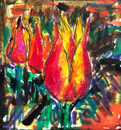 Flame Tulips - FlowerPainting