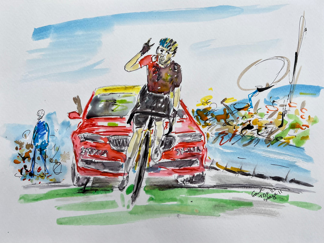 Stage 11 Tour de France 22 all change- Cycling painting