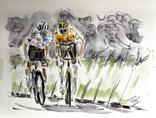Tour de France stage 17 -Epic Battle - Cycling painting