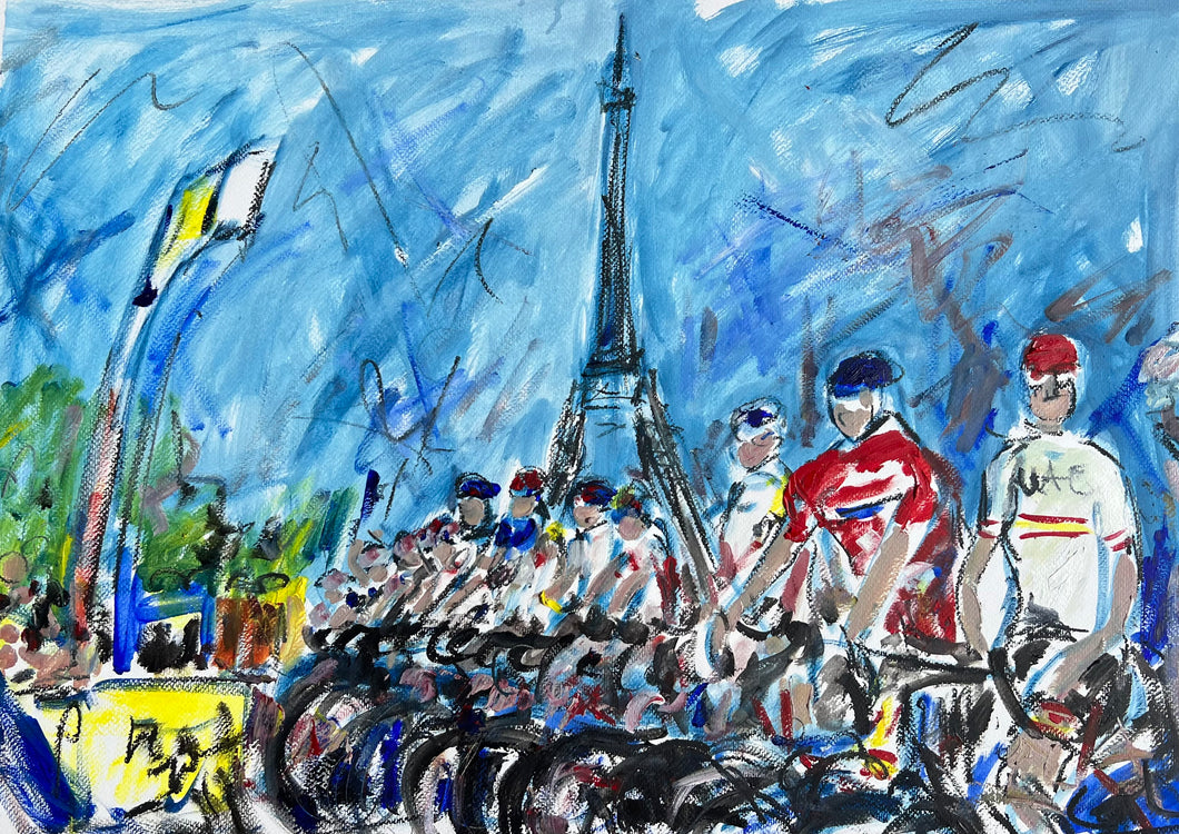 Tour de France femme Stage one waiting- Cycling painting